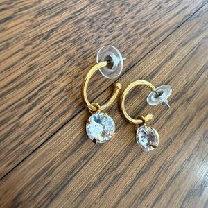 Jennifer Behr Gold Hoop Earrings with Crystal Accents